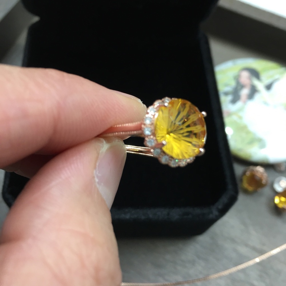 Certified Natural Citrine Solid Silver 4 Piece Set - Picture 3 of 16